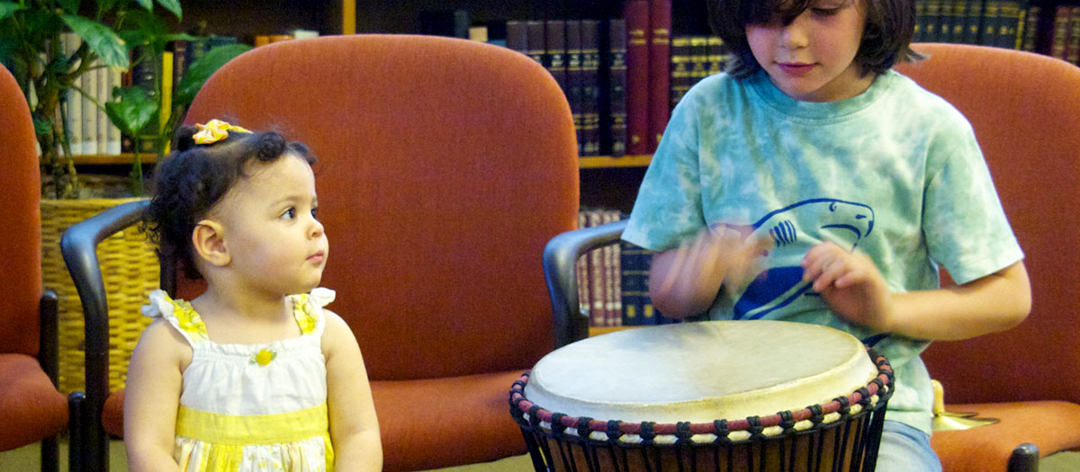 children playing musical instruments during services