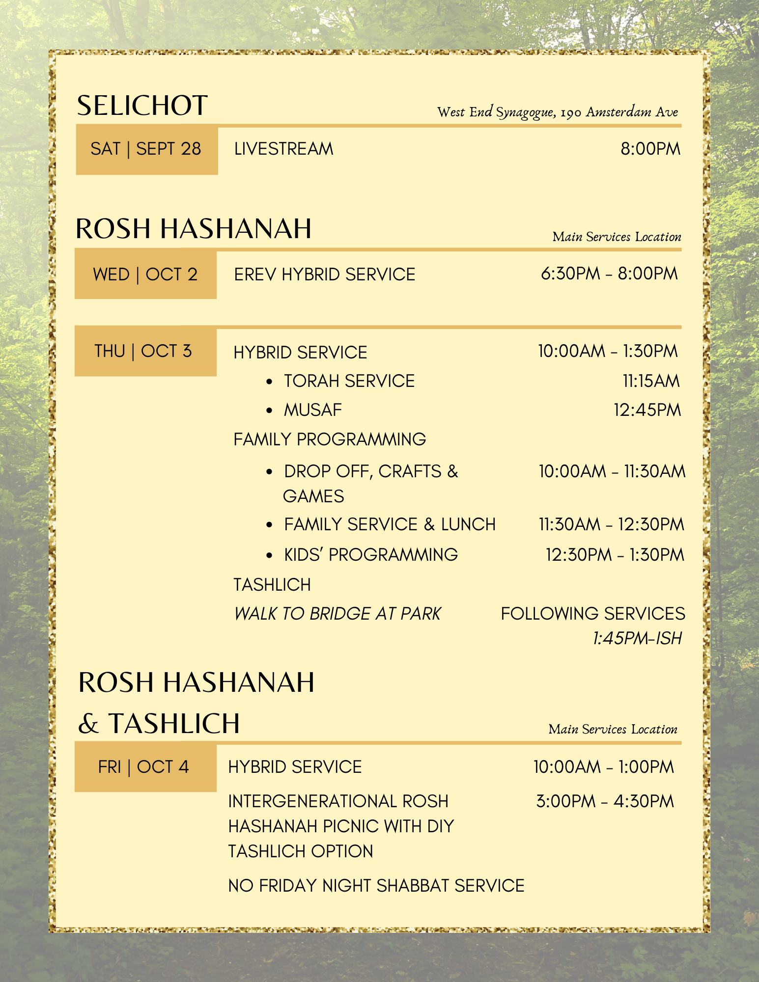 HHD 2024 Services Schedule page 1
