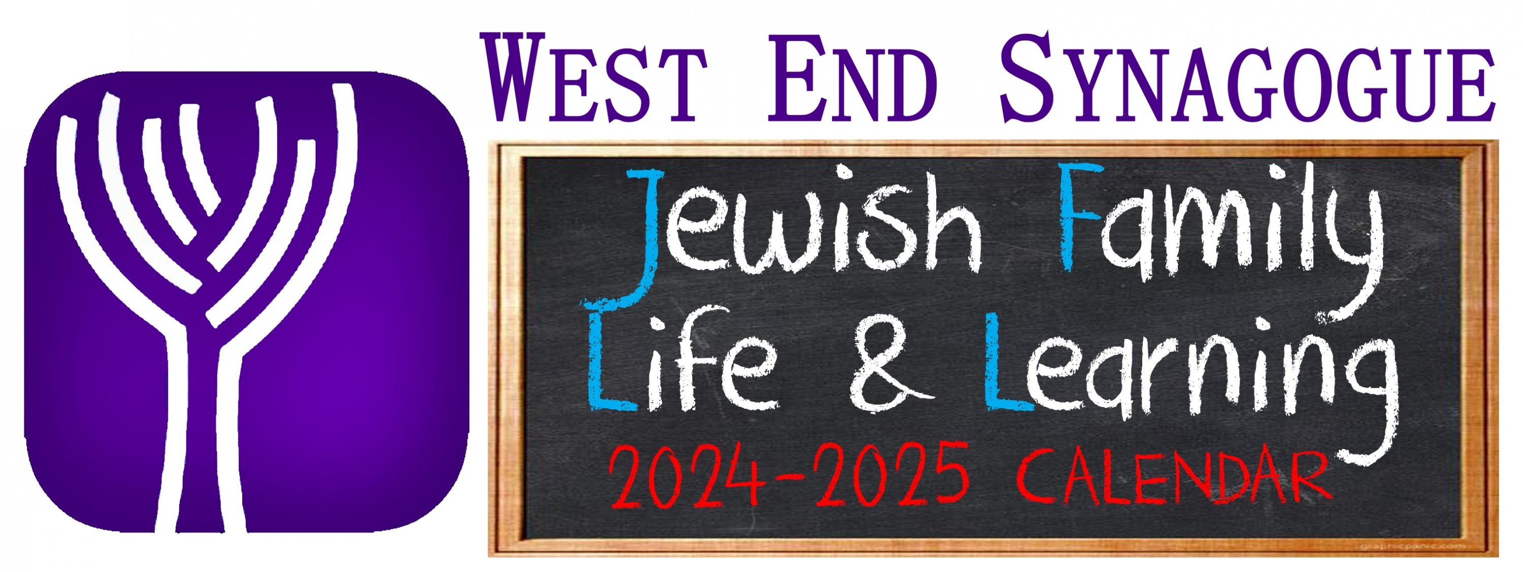Jewish Family Life & Learning tots, kids, teens programs calendar 2024-2025 