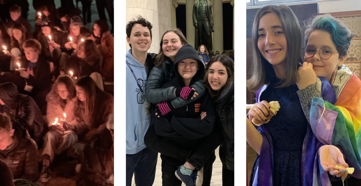 2020 RAC Trip, photo of teen program in Washington DC, photo of teens in our synagogue