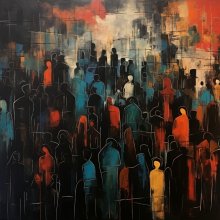 Crowd of people (abstract painting)